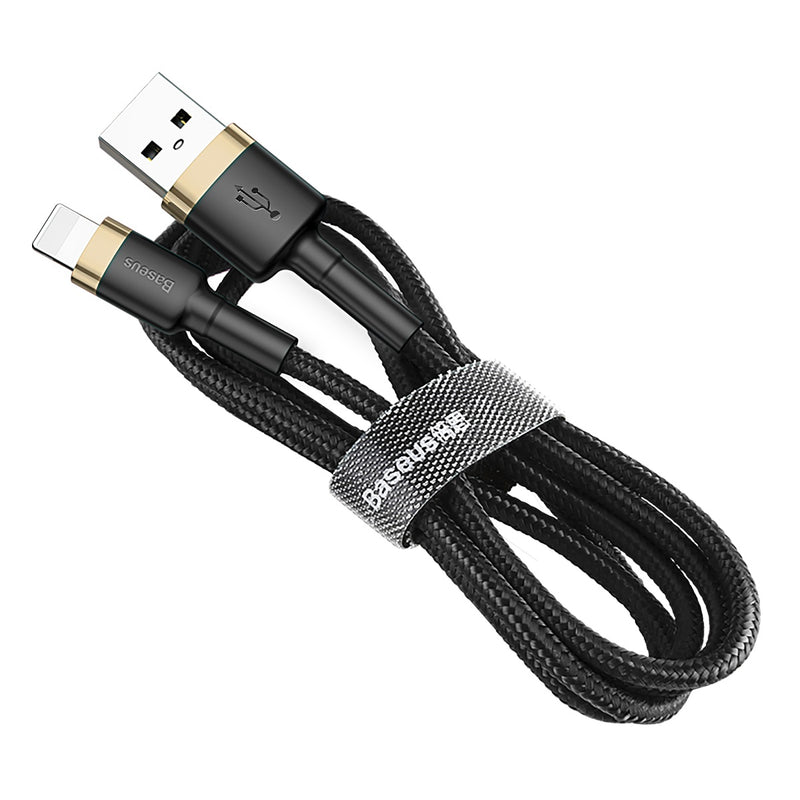 Baseus Cafule Cable Robustes Nylonkabel USB / Lightning QC3.0 2,4A 1M - Schwarz-Gold