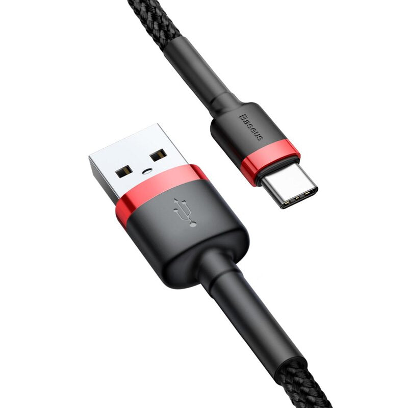 Baseus Cafule Kabel USB für Type-C 3A 0.5m Rot+Schwarz (CATKLF-A91)