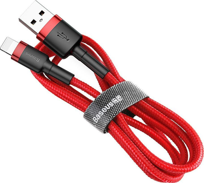 Baseus Cafule Kabel USB für iP 2.4A 0.5m Rot+Rot (CALKLF-A09)