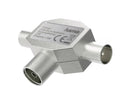Hama Koaxial-Antennenverteiler – 1 Koax-Kupplung auf 2 Koax-Stecker, 3,50 dB