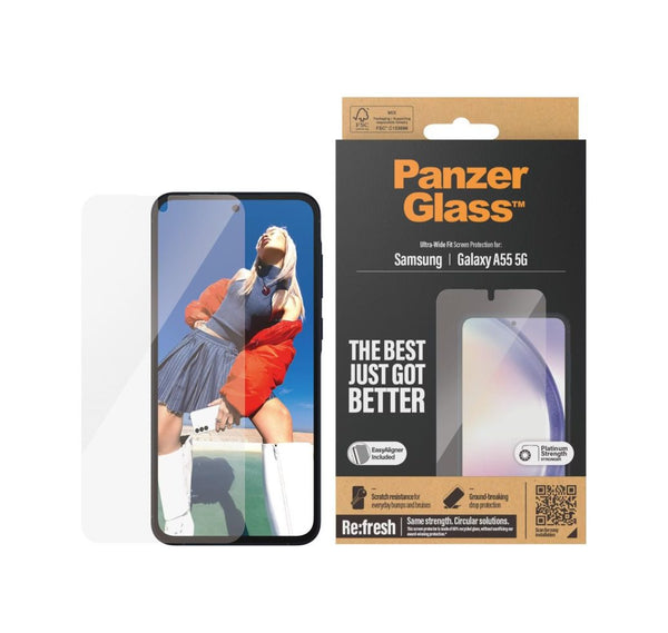 PanzerGlass Ultra-Weit Fit Screen Protector (1 Stück), Samsung Galaxy A55