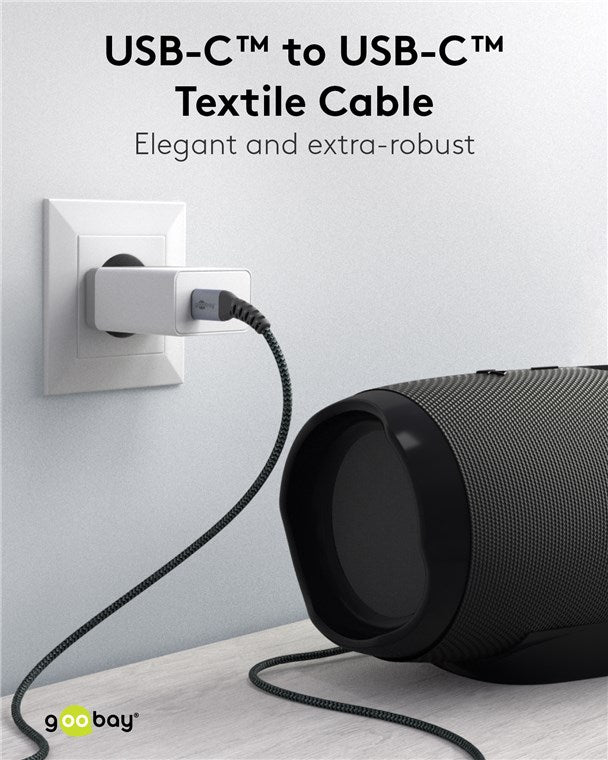 Goobay USB-C auf USB-C Kabel, 1m, USB 2.0 - Schwarz