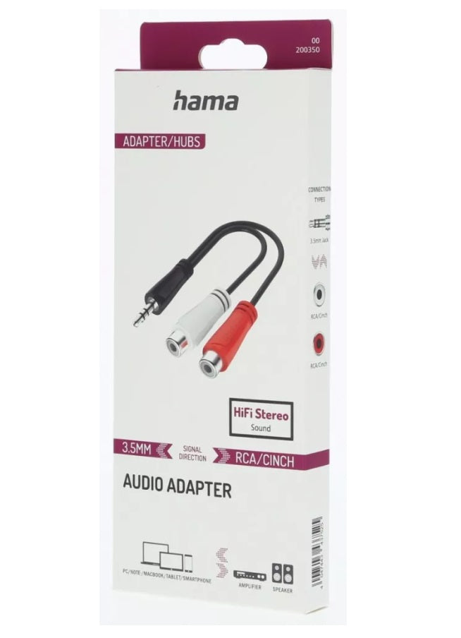 Hama Audio-Adapter, 3,5-mm-Klinkenstecker - Cinch-Klinke, Stereo-Klinkenadapter