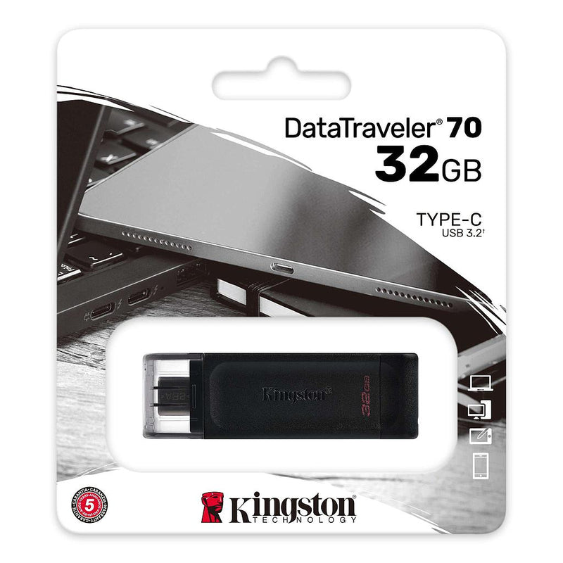 Kingston Pendrive / USB Stick 32Gb Type-C 3.2 DT70/32GB (Schwarz)