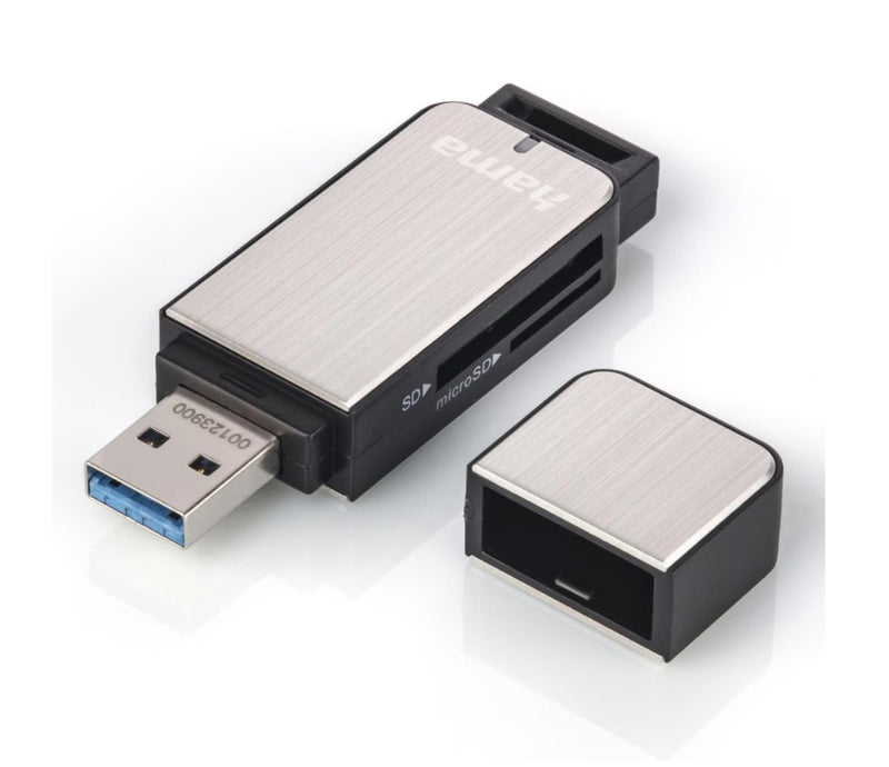 Hama USB 3.0 SD/microSD-Kartenleser, Silber USB 3.0