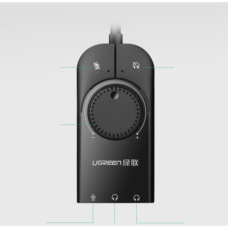 UGREEN Externer USB Soundadapter USB-A Plug & Play – Schwarz