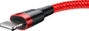 Baseus Cafule Kabel USB für iP 2.4A 0.5m Rot+Rot (CALKLF-A09)