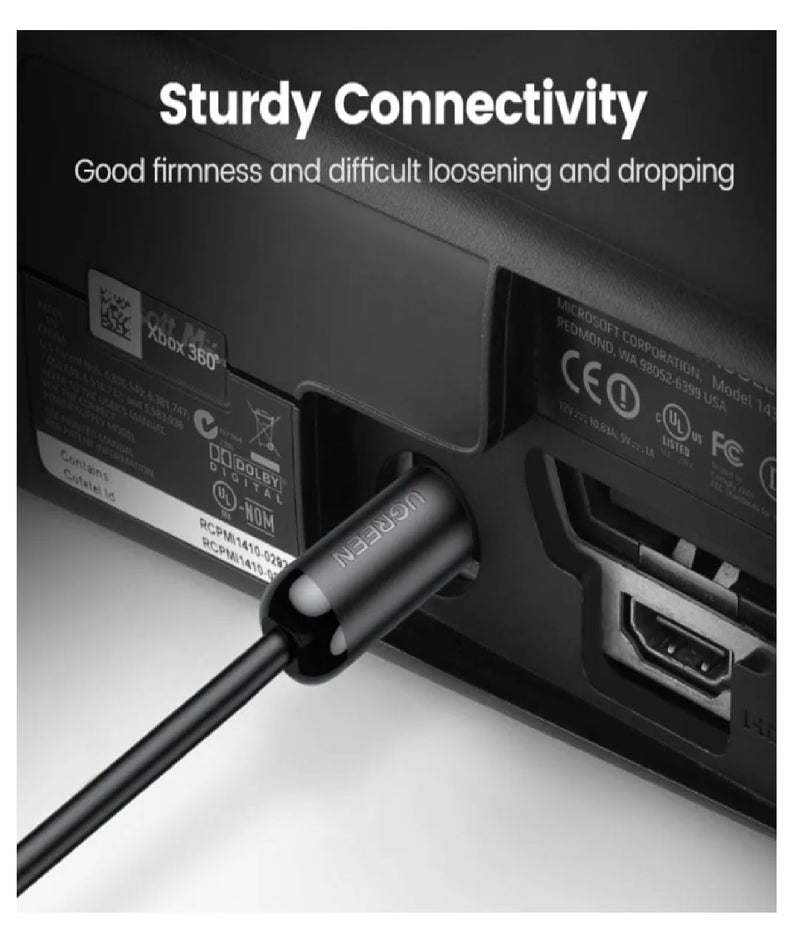 UGREEN Toslink Optisches Digital SPDIF Audiokabel 1 m – Schwarz