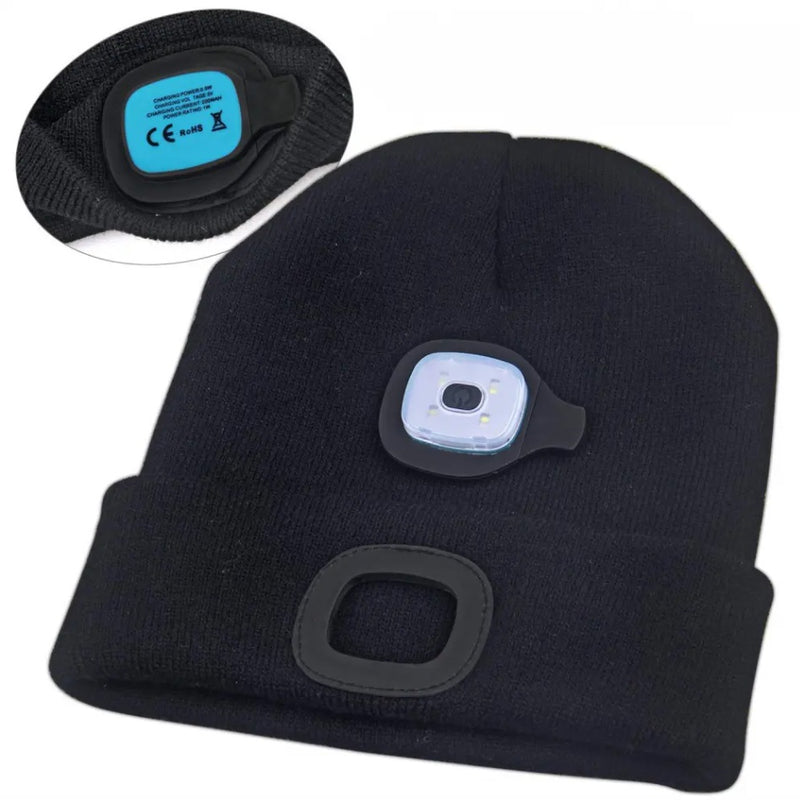 SiGN Beanie mit LED-Lampe USB - Schwarz