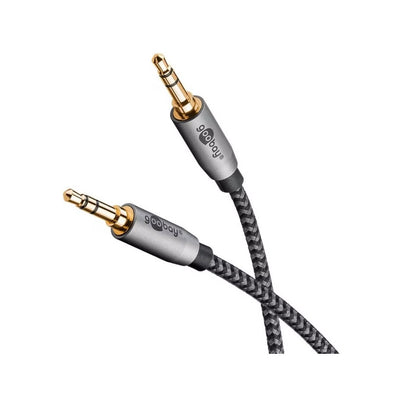 Goobay AUX Audiokabel 3,5 mm Stereo, 0,5 m, Sharkskin Grau