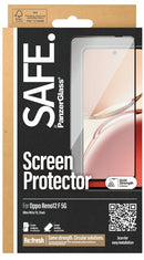 PanzerGlass SAFE. Displayschutz mit Schwarzem Rahmen Ultra-Wide Fit (1 Stück), Oppo Reno12 F 5G, Oppo Reno12