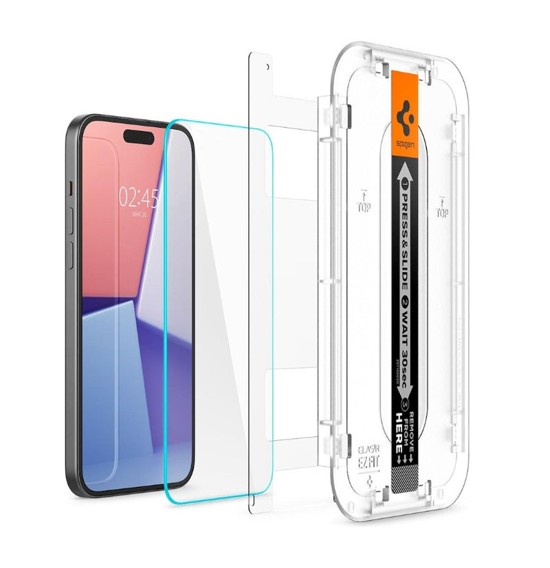 Spigen Glas.tR EZ Fit für iPhone 15 - 2 Stück