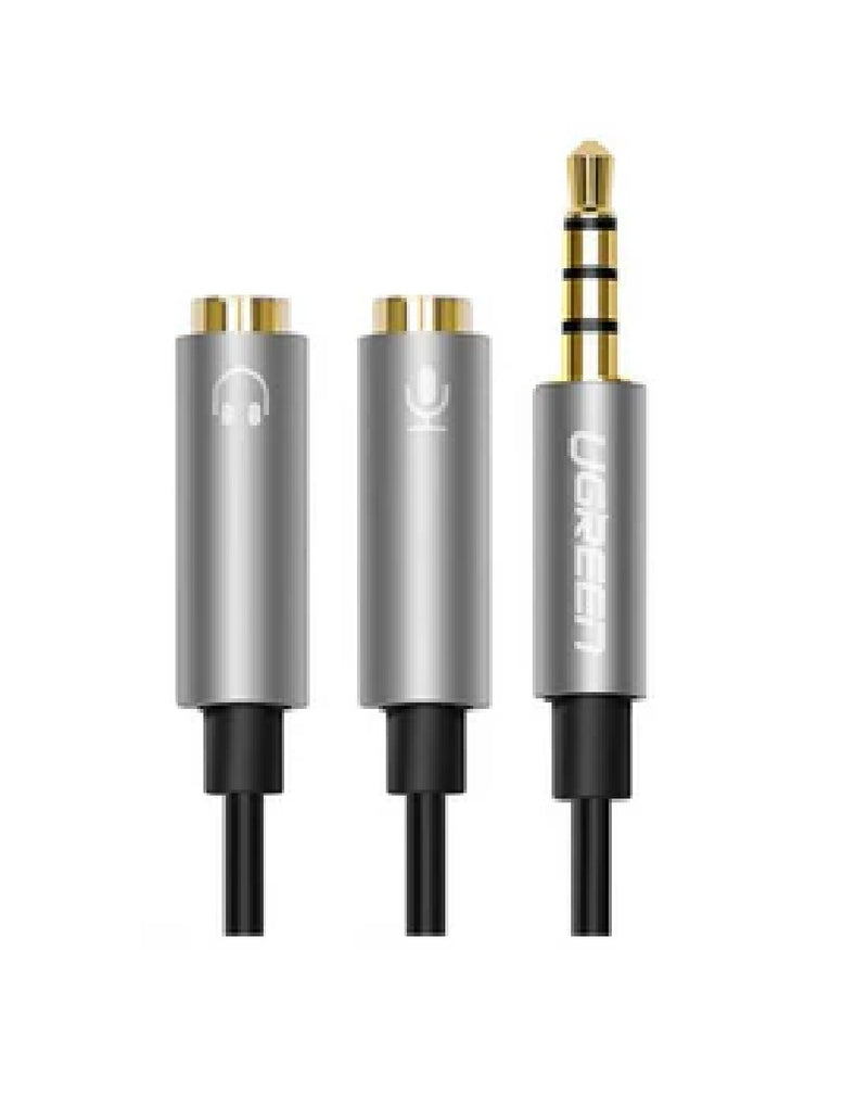 UGREEN 3,5mm Headset Splitter Kabel für Mikrofon & Audio – Schwarz