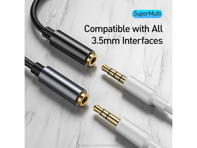 Baseus Typ-C Stecker zu 3,5mm Buchse Adapter L54 Dunkelgrau (CATL54-0G)