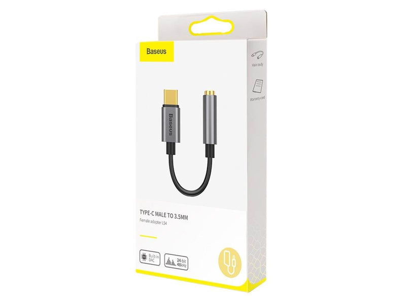 Baseus Typ-C Stecker zu 3,5mm Buchse Adapter L54 Dunkelgrau (CATL54-0G)
