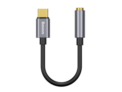 Baseus Typ-C Stecker zu 3,5mm Buchse Adapter L54 Dunkelgrau (CATL54-0G)