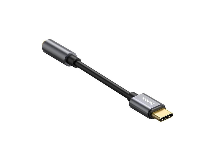 Baseus Typ-C Stecker zu 3,5mm Buchse Adapter L54 Dunkelgrau (CATL54-0G)