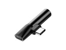 Baseus L41 Typ-C (Eingang) für Typ-C-Buchsen + 3,5mm Buchsenadapter Schwarz (CATL41-01)