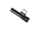 Baseus L41 Typ-C (Eingang) für Typ-C-Buchsen + 3,5mm Buchsenadapter Schwarz (CATL41-01)