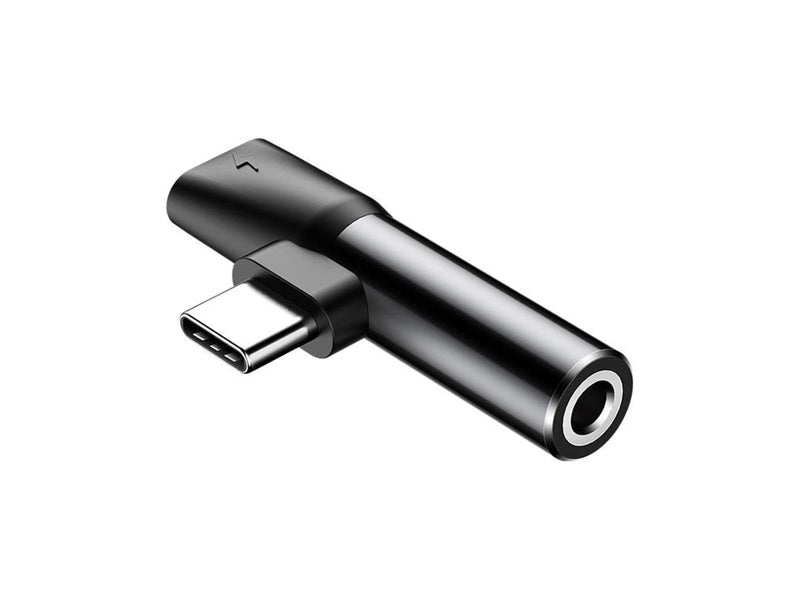 Baseus L41 Typ-C (Eingang) für Typ-C-Buchsen + 3,5mm Buchsenadapter Schwarz (CATL41-01)
