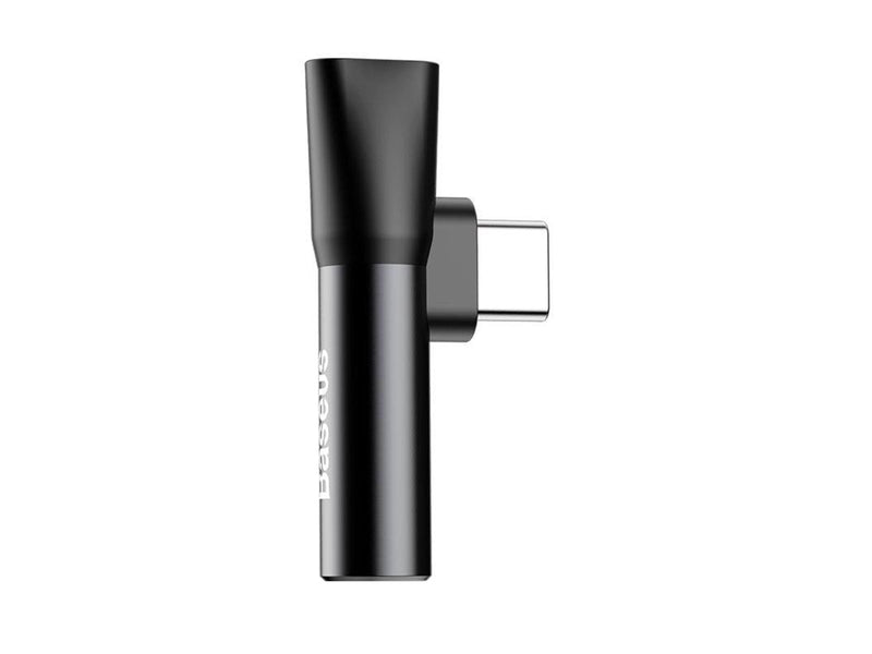 Baseus L41 Typ-C (Eingang) für Typ-C-Buchsen + 3,5mm Buchsenadapter Schwarz (CATL41-01)