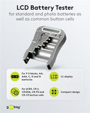 Goobay Universeller Batterietester mit LCD-Anzeige - Silber