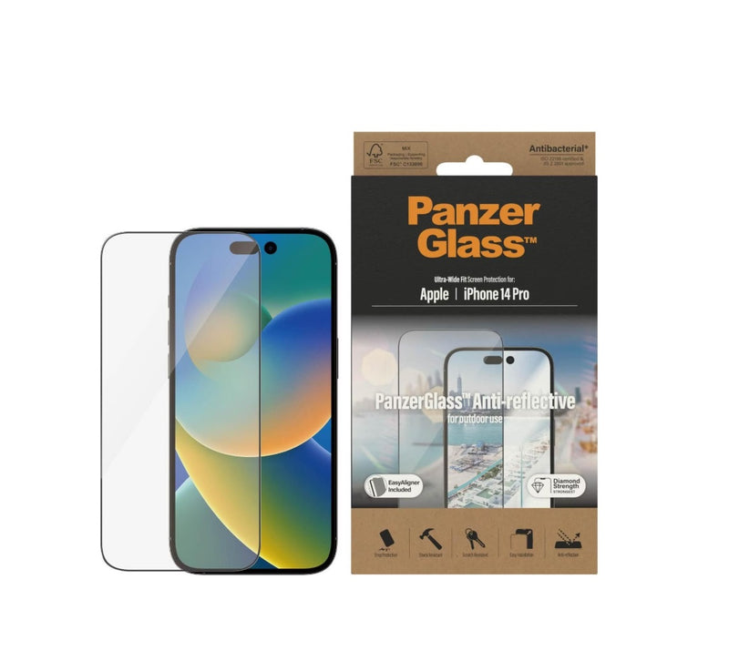 PanzerGlass Ultra-Weit Fit Antireflex Screen Protector (1 Stück), iPhone 14 Pro