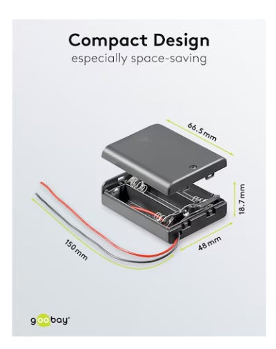 Goobay AA-Batteriehalter – Schwarz