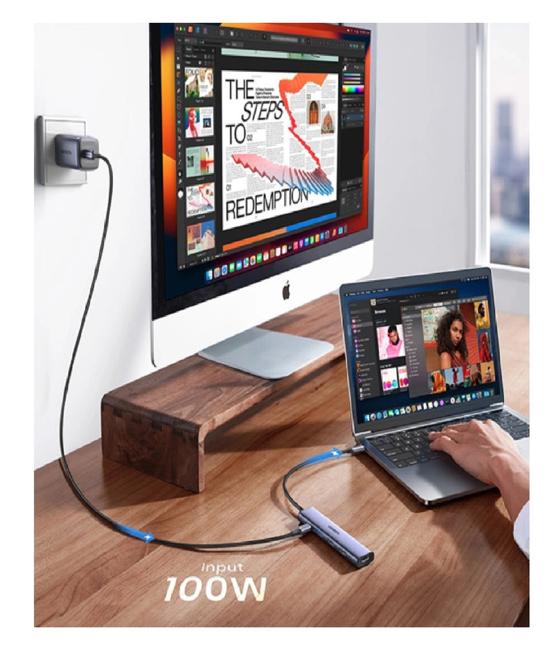 UGREEN USB-C 5-in-1 Hub CM478 Aluminiumlegierung – Silber