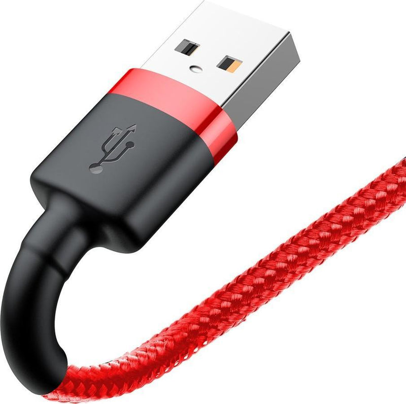 Baseus Cafule Kabel USB für iP 2.4A 0.5m Rot+Rot (CALKLF-A09)