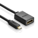 UGREEN Micro HDMI auf HDMI Adapter 10 cm (Typ D auf A) – Schwarz