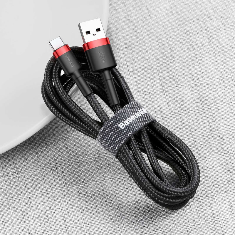 Baseus Cafule Kabel USB für Type-C 2A 2m Rot+Schwarz (CATKLF-C91)