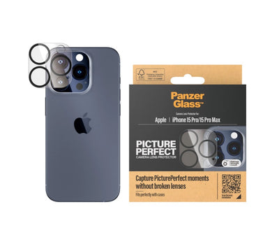 PanzerGlass PicturePerfect Kameraobjektiv-Schutz (1 Stück) für iPhone 15 Pro, iPhone 15 Pro Max