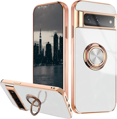 Luxus Silikone Schockfeste Hülle Case für Google Pixel 7 - Weiß