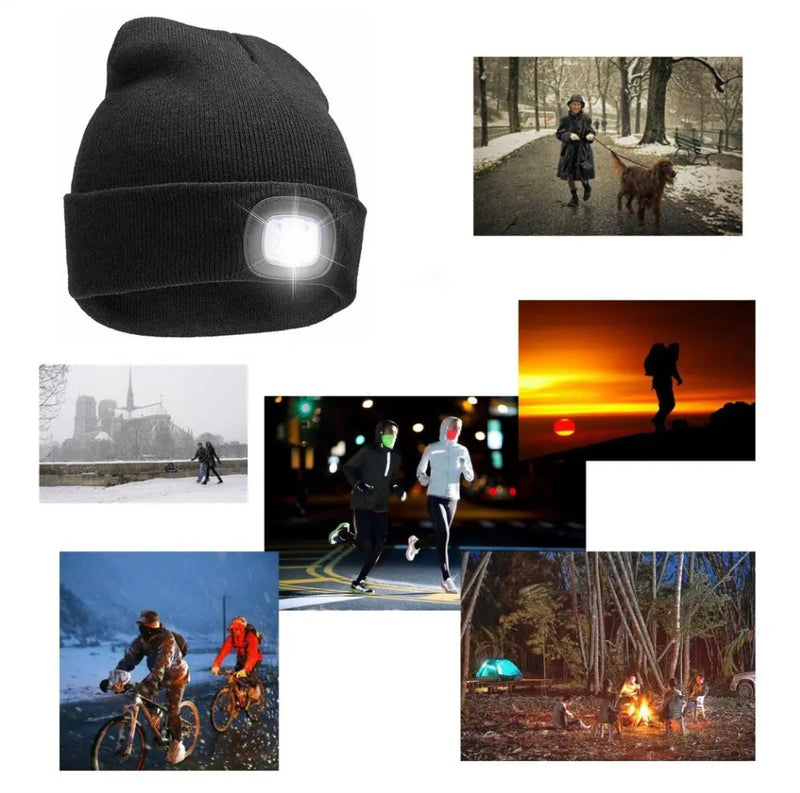 SiGN Beanie mit LED-Lampe USB - Schwarz