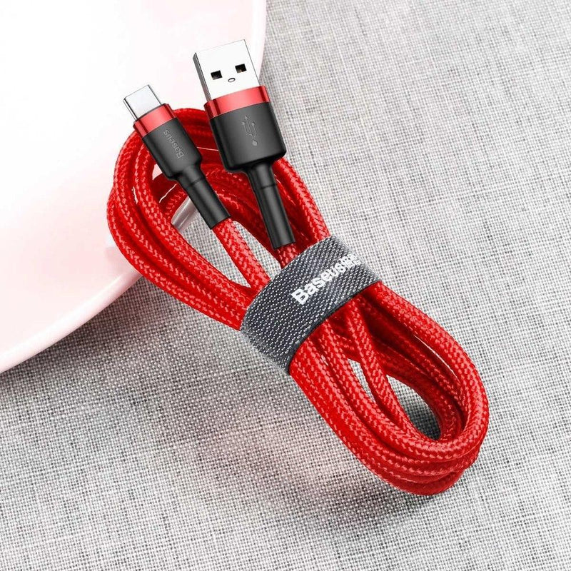 Baseus Cafule Kabel USB für Type-C 3A 1m Rot+Rot (CATKLF-B09)