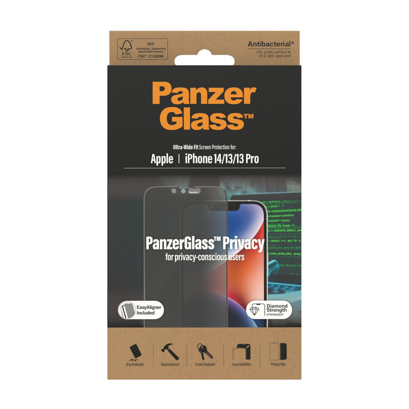 PanzerGlass Ultra-Wide Fit Privacy 1 Stück, iPhone 14, iPhone 13 Pro, iPhone 13