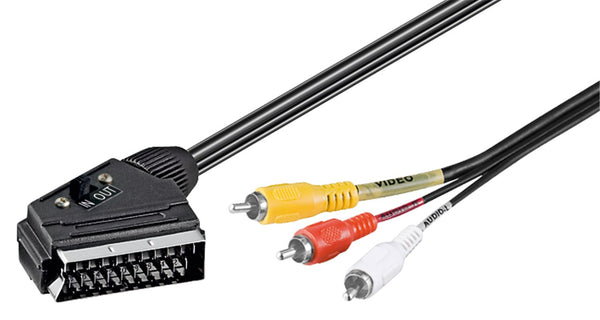 Goobay Adapterkabel, SCART auf Composite Audio/Video IN/OUT, 2m - Schwarz