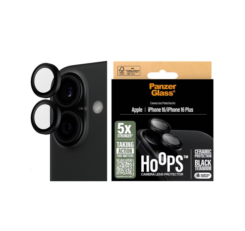 PanzerGlass Hoops Kameraobjektiv-Schutz (1 Stück), iPhone 16 Plus, iPhone 16