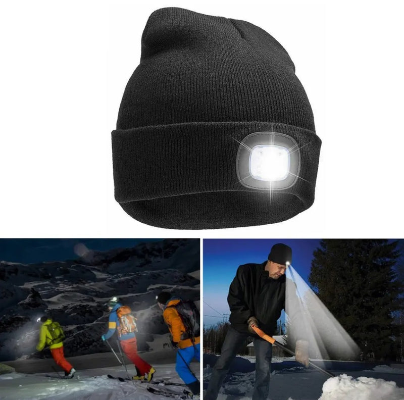 SiGN Beanie mit LED-Lampe USB - Schwarz