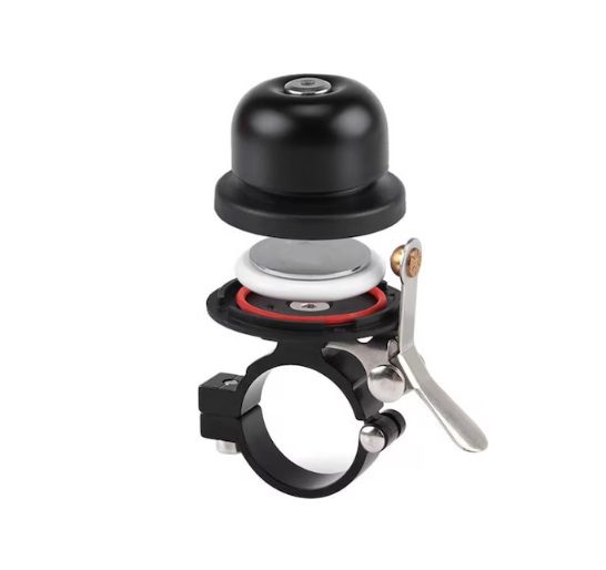 Fahrradklingel mit verstecktem Apple AirTag-Halter – Anti-Diebstahl-Tracker (Schwarz)