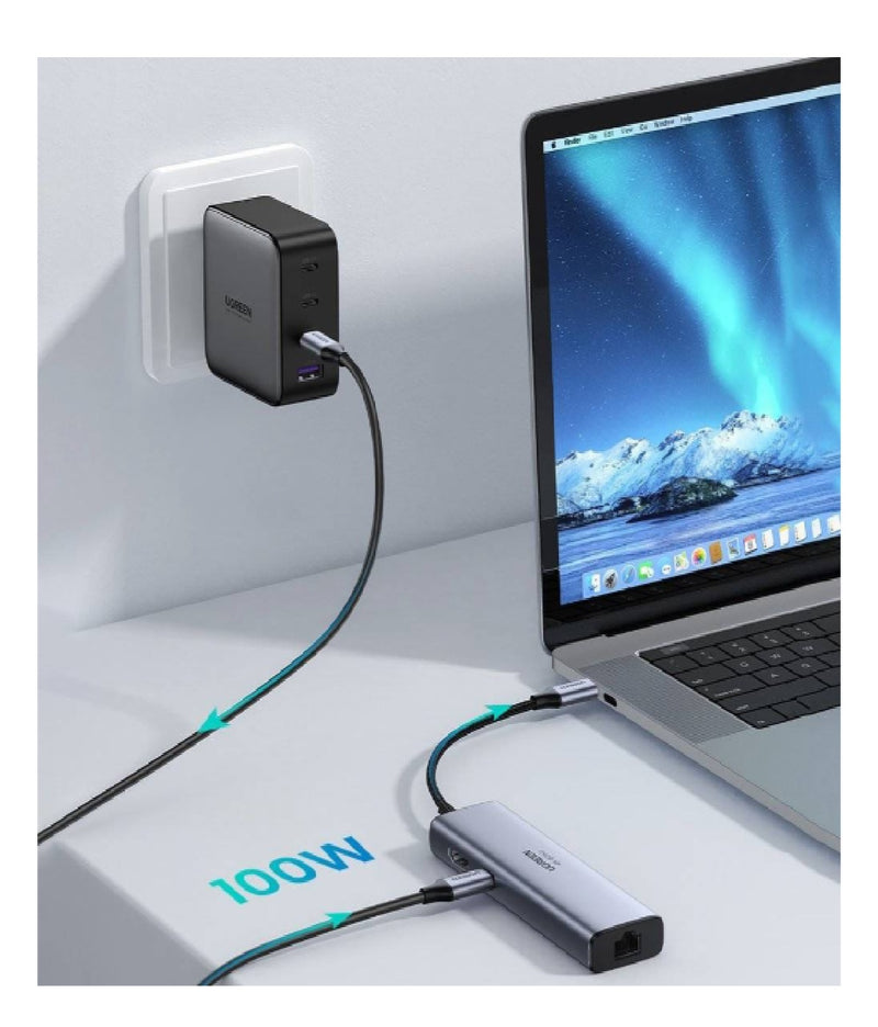 UGREEN USB-C Hub Adapter mit 5 Anschlüssen, PD & HDMI – Silber