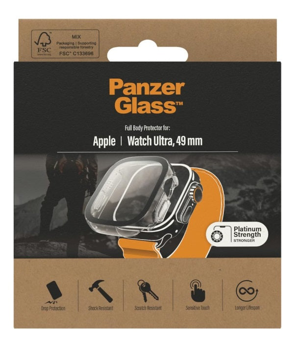 PanzerGlass Ganzkörper-Displayschutz für Apple Watch Ultra, Ultra 2 49 mm – Transparent