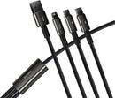 Baseus Tungsten Gold 3-in-1 Fast Ladekabel Datenkabel USB to M+L+C 3.5A 1.5m Schwarz (CAMLTWJ-01)