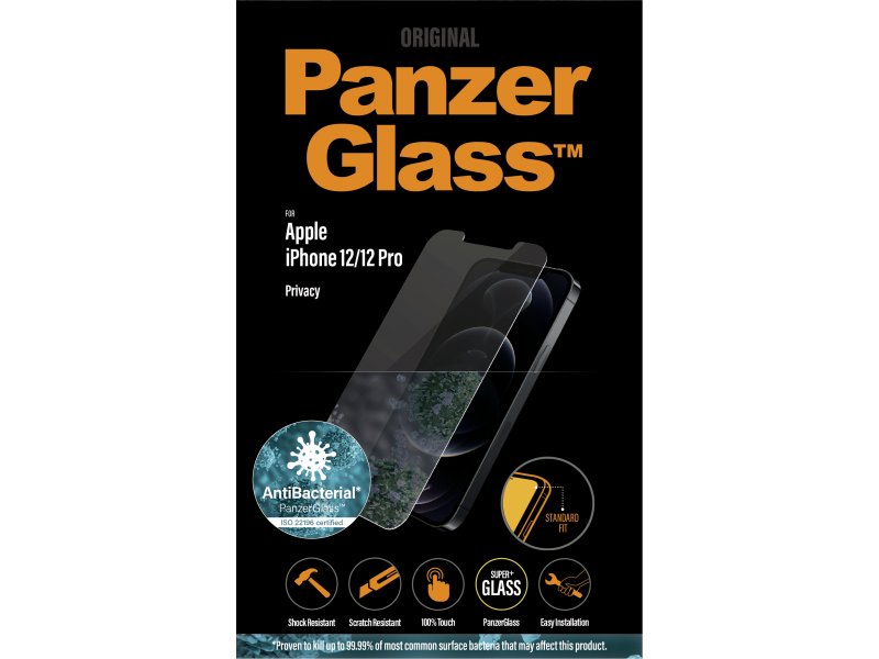 PanzerGlass Screen Protector Privacy 1 Stück, iPhone 12, iPhone 12 Pro