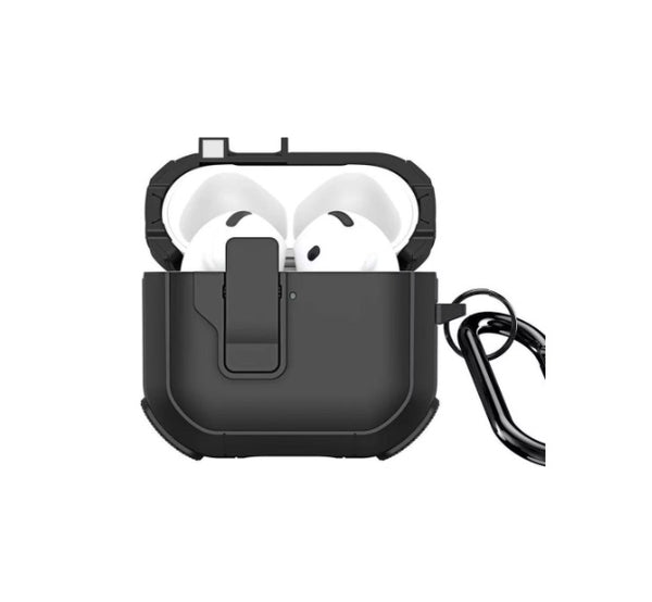 Dux Ducis AirPods 4 Hülle mit Haken – Schwarz (PECP Serie)