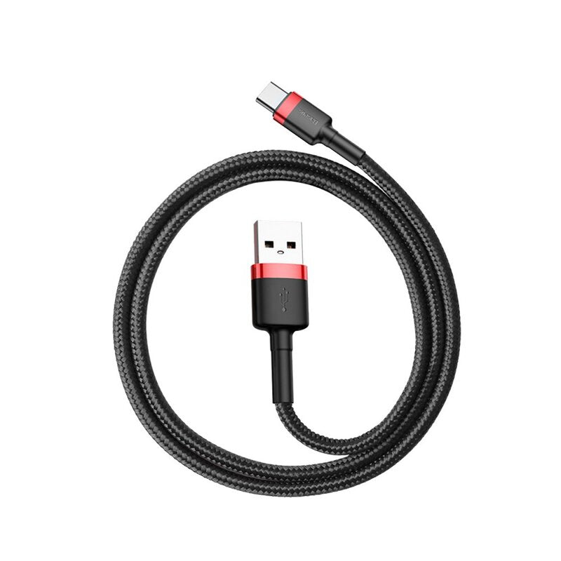 Baseus Cafule Kabel USB für Type-C 3A 0.5m Rot+Schwarz (CATKLF-A91)