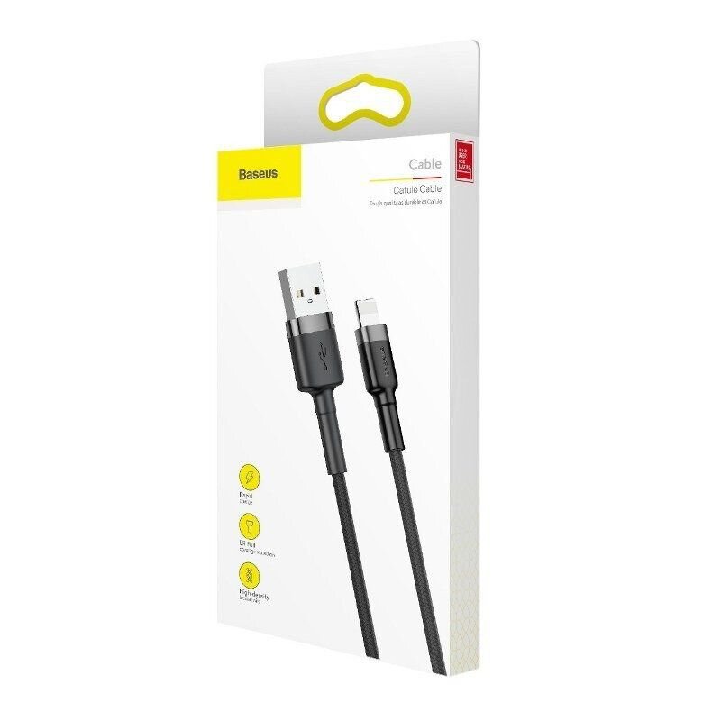 Baseus Cafule Kabel USB für iP 1.5A 2m Grau+Schwarz (CALKLF-CG1)