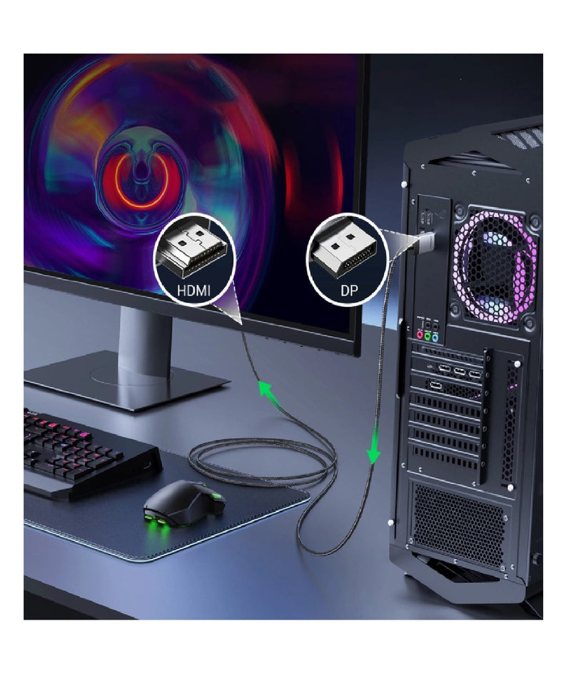 UGREEN DisplayPort auf HDMI Kabel 4K 2 m – Silber