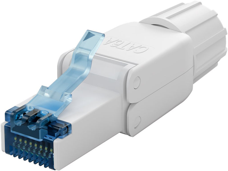 Goobay CAT 6A RJ45-Stecker, Feldkonfektionierbar, UTP Ungeschirmt - Weiß